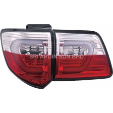 Toyota Fortuner 12-15 Red Clear Light Bar LED Tail Lamp